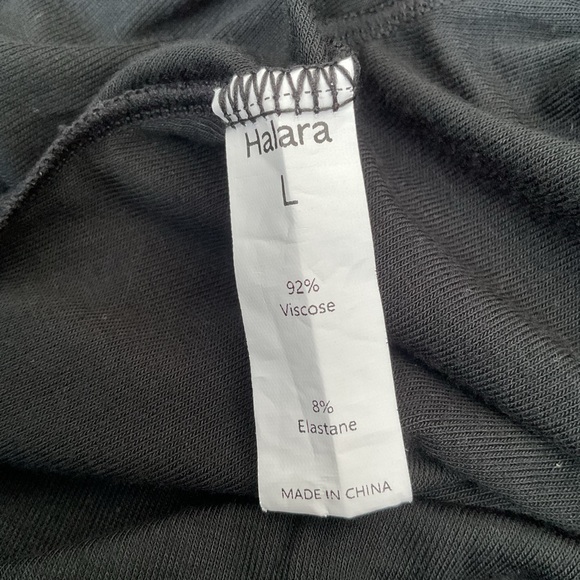 HALARA Sleeveless Maxi Dress Black Charcoal Draped Ruched Waist Size L - Picture 7 of 7